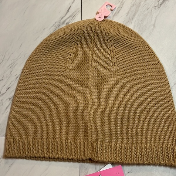 Kate Spade black roasted cashew tan beanie hat flocked logo brown - Picture 4 of 4